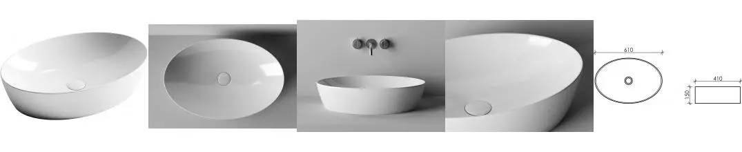 Раковина «Ceramica Nova» Element 61/41 CN5018 фарфоровая белая Раковина «Ceramica Nova» Element 61/41 CN5018 фарфоровая белая