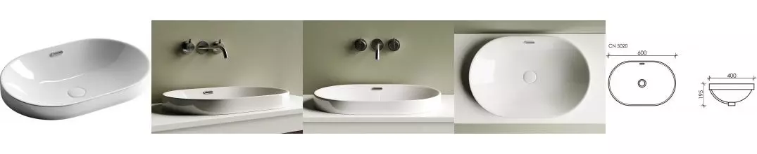 Раковина «Ceramica Nova» Element 60/40 CN5020 фарфоровая белая Раковина «Ceramica Nova» Element 60/40 CN5020 фарфоровая белая