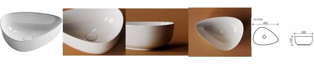 Раковина «Ceramica Nova» Element 45/32 CN5026 фарфоровая белая