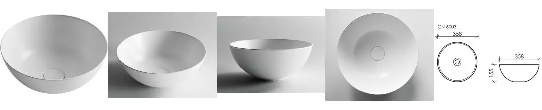 Раковина «Ceramica Nova» Element 36/36 CN6003 фарфоровая белая матовая Раковина «Ceramica Nova» Element 36/36 CN6003 фарфоровая белая матовая
