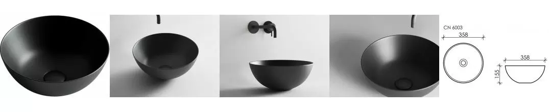 Раковина «Ceramica Nova» Element 36/36 CN6004 фарфоровая черная матовая Раковина «Ceramica Nova» Element 36/36 CN6004 фарфоровая черная матовая