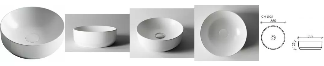 Раковина «Ceramica Nova» Element 36/36 CN6006 фарфоровая белая матовая Раковина «Ceramica Nova» Element 36/36 CN6006 фарфоровая белая матовая