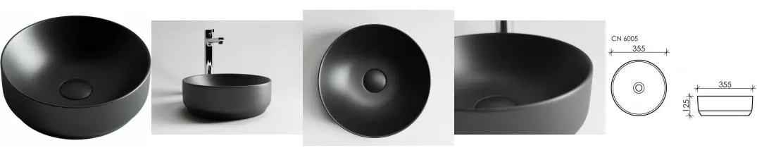 Раковина «Ceramica Nova» Element CN6007 фарфоровая черная матовая