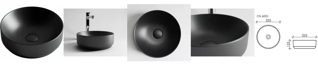 Раковина «Ceramica Nova» Element CN6007 фарфоровая черная матовая Раковина «Ceramica Nova» Element CN6007 фарфоровая черная матовая