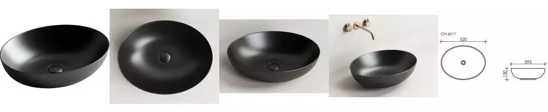 Раковина «Ceramica Nova» Element 52/39 CN6017MB фарфоровая черная матовая