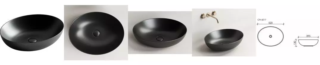 Раковина «Ceramica Nova» Element 52/39 CN6017MB фарфоровая черная матовая Раковина «Ceramica Nova» Element 52/39 CN6017MB фарфоровая черная матовая