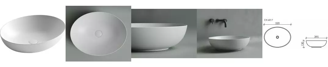 Раковина «Ceramica Nova» Element 52/39 CN6017MW фарфоровая белая матовая Раковина «Ceramica Nova» Element 52/39 CN6017MW фарфоровая белая матовая