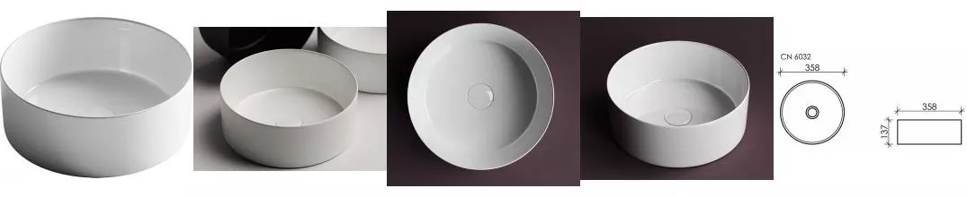 Раковина «Ceramica Nova» Element 36/36 CN6032 фарфоровая белая