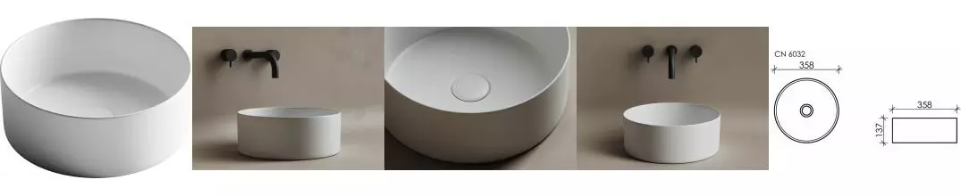 Раковина «Ceramica Nova» Element 36/36 CN6032MW фарфоровая белая матовая Раковина «Ceramica Nova» Element 36/36 CN6032MW фарфоровая белая матовая