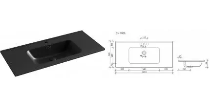 Раковина «Ceramica Nova» Element 101/46 CN7003MB фарфоровая черная матовая