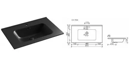 Раковина «Ceramica Nova» Element 81/46 CN7005MB фарфоровая черная матовая