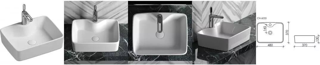 Раковина «Ceramica Nova» Element 48/37 CN6033 фарфоровая белая Раковина «Ceramica Nova» Element 48/37 CN6033 фарфоровая белая