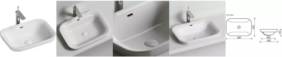 Раковина «Ceramica Nova» Element 58/40 CN6041 фарфоровая белая Раковина «Ceramica Nova» Element 58/40 CN6041 фарфоровая белая