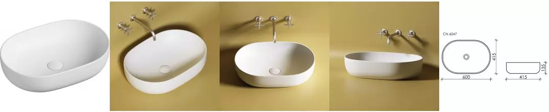 Раковина «Ceramica Nova» Element 60/41 CN6047MW фарфоровая белая матовая Раковина «Ceramica Nova» Element 60/41 CN6047MW фарфоровая белая матовая