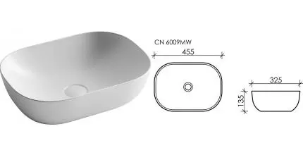 Раковина «Ceramica Nova» Element 45/32 CN6009MW фарфоровая белая матовая Раковина «Ceramica Nova» Element 45/32 CN6009MW фарфоровая белая матовая