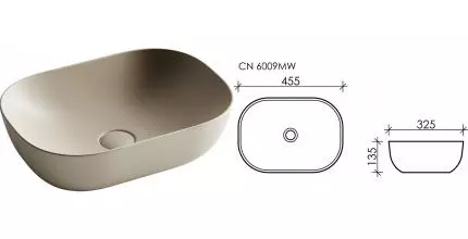 Раковина «Ceramica Nova» Element 45/32 CN6009MC фарфоровая капучино матовая Раковина «Ceramica Nova» Element 45/32 CN6009MC фарфоровая капучино матовая