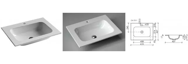 Раковина «Ceramica Nova» Element 61/46 CN7011 фарфоровая белая Раковина «Ceramica Nova» Element 61/46 CN7011 фарфоровая белая