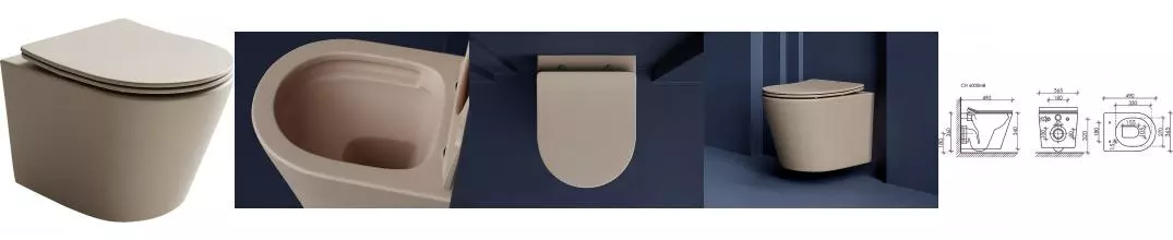 Подвесной унитаз безободковый «Ceramica Nova» Balearica CN6000MC капучино с сиденьем дюропласт с микролифтом бежевое Подвесной унитаз безободковый «Ceramica Nova» Balearica CN6000MC капучино с сиденьем дюропласт с микролифтом бежевое