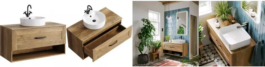 Тумба с раковиной «Aqwella» Craft 100 подвесная дуб балтийский Тумба с раковиной «Aqwella» Craft 100 подвесная дуб балтийский