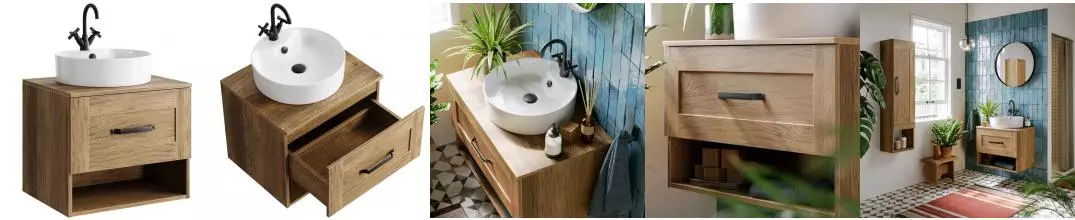 Тумба с раковиной «Aqwella» Craft 60 подвесная дуб балтийский