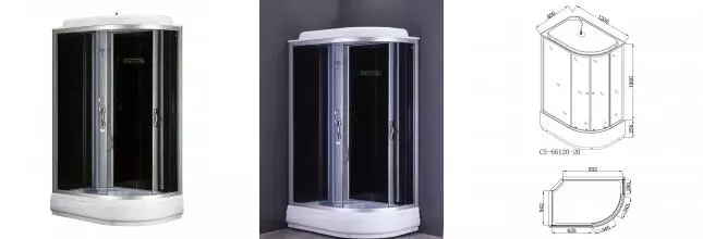 Душевая кабина «Loranto» CS-66120-20 L G 120/80 средний поддон прозрачная/чёрная левая Душевая кабина «Loranto» CS-66120-20 L G 120/80 средний поддон прозрачная/чёрная левая