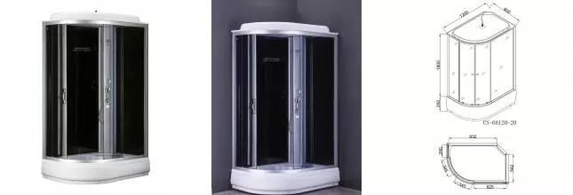 Душевая кабина «Loranto» CS-66120-20 R G 120/80 средний поддон прозрачная/чёрная правая Душевая кабина «Loranto» CS-66120-20 R G 120/80 средний поддон прозрачная/чёрная правая