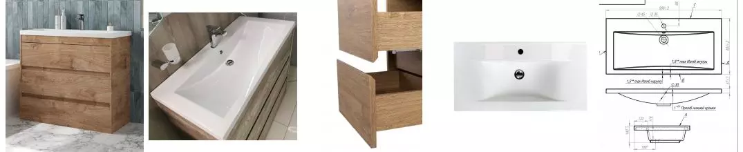 Тумба с раковиной «Art&Max» Family-M 100 с 3 ящиками (100) Harbor Golden Тумба с раковиной «Art&Max» Family-M 100 с 3 ящиками (100) Harbor Golden