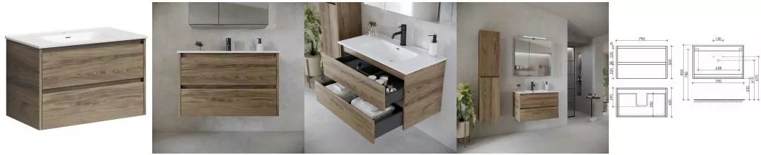 Тумба с раковиной «Sancos» Libra 80 (Element 81/46) подвесная дуб чарльстон Тумба с раковиной «Sancos» Libra 80 (Element 81/46) подвесная дуб чарльстон