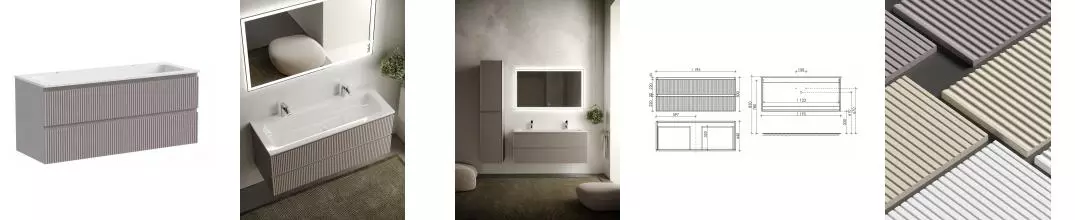 Тумба с раковиной «Sancos» Snob R 120 (Element 121/46 двойная) подвесная Doha Soft Тумба с раковиной «Sancos» Snob R 120 (Element 121/46 двойная) подвесная Doha Soft