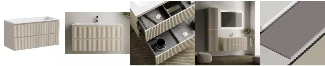 Тумба с раковиной «Sancos» Snob R 100 (Element 101/46) подвесная Beige Soft