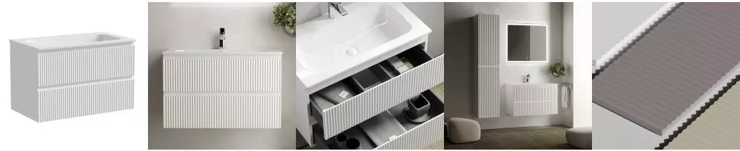 Тумба с раковиной «Sancos» Snob R 80 (Element 81/46) подвесная Bianco