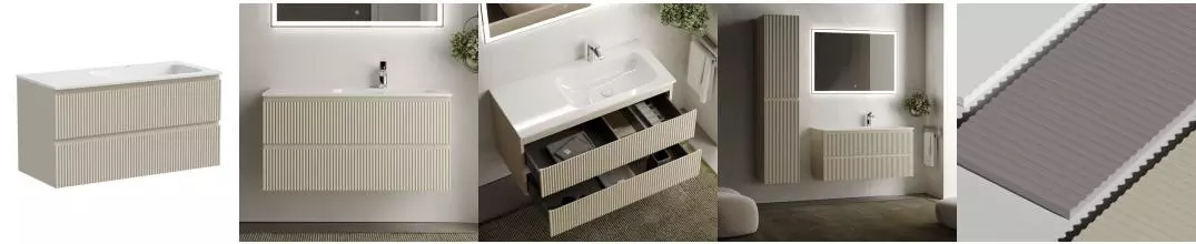 Тумба с раковиной «Sancos» Snob R 100 (Element 101/46) подвесная Beige Soft правая Тумба с раковиной «Sancos» Snob R 100 (Element 101/46) подвесная Beige Soft правая