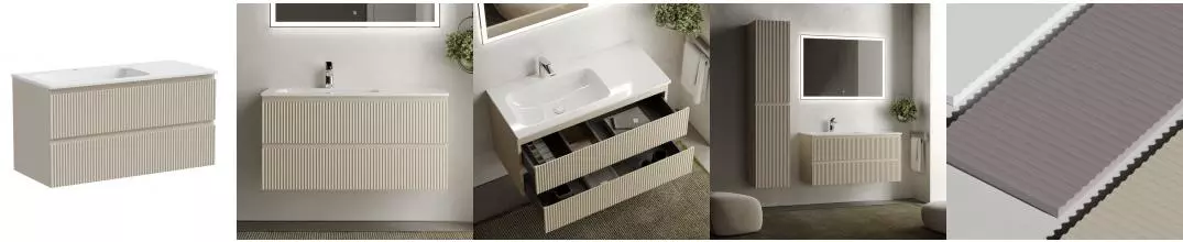 Тумба с раковиной «Sancos» Snob R 100 (Element 101/46) подвесная Beige Soft левая Тумба с раковиной «Sancos» Snob R 100 (Element 101/46) подвесная Beige Soft левая
