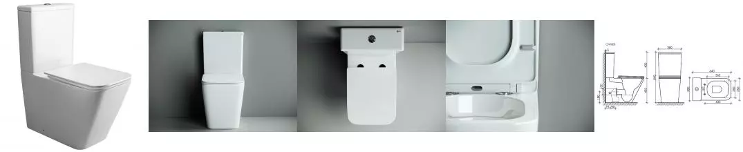 Унитаз компакт безободковый «Ceramica Nova» Cubic CN1803-B/CN1803-T белый с сиденьем дюропласт с микролифтом белое Унитаз компакт безободковый «Ceramica Nova» Cubic CN1803-B/CN1803-T белый с сиденьем дюропласт с микролифтом белое
