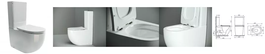 Унитаз компакт безободковый «Ceramica Nova» Metropol CN4001-B/CN4001-T белый с сиденьем дюропласт с микролифтом белое Унитаз компакт безободковый «Ceramica Nova» Metropol CN4001-B/CN4001-T белый с сиденьем дюропласт с микролифтом белое