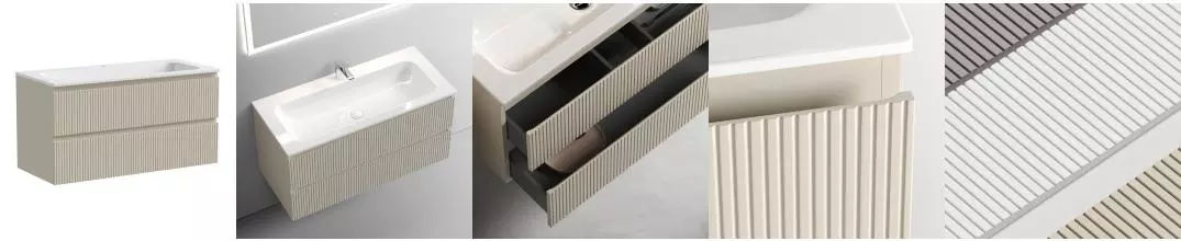 Тумба с раковиной «Sancos» Snob T 100 (Element 101/46) подвесная Beige Soft