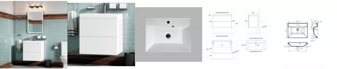 Тумба с раковиной «Art&Max» Verona push 60 (60) подвесная Bianco opaco