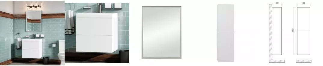 Мебель для ванной подвесная «Art&Max» Verona push 60 Bianco opaco Мебель для ванной подвесная «Art&Max» Verona push 60 Bianco opaco
