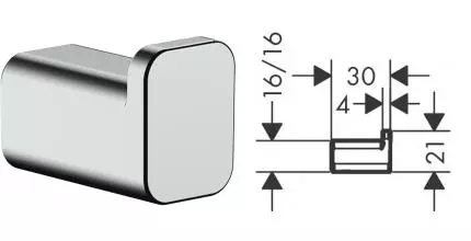 Крючок «Hansgrohe» AddStoris 41742000 на стену хром