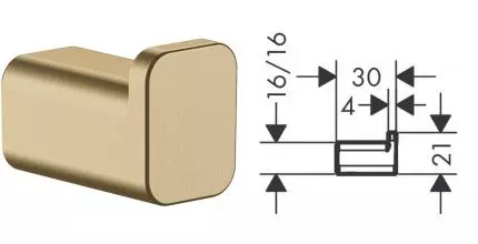 Крючок «Hansgrohe» AddStoris 41742140 на стену шлифованная бронза Крючок «Hansgrohe» AddStoris 41742140 на стену шлифованная бронза