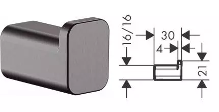 Крючок «Hansgrohe» AddStoris 41742340 на стену шлифованный чёрный хром Крючок «Hansgrohe» AddStoris 41742340 на стену шлифованный чёрный хром