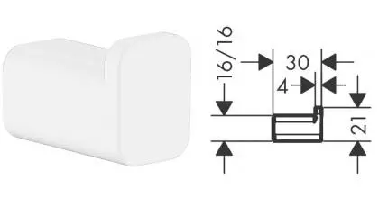 Крючок «Hansgrohe» AddStoris 41742700 на стену белый матовый