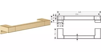 Поручень «Hansgrohe» AddStoris 41744140 на стену шлифованная бронза