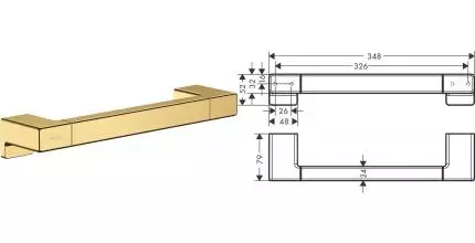 Поручень «Hansgrohe» AddStoris 41744990 на стену полированное золото Поручень «Hansgrohe» AddStoris 41744990 на стену полированное золото