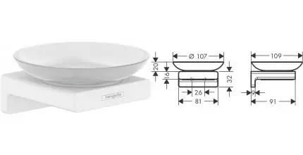 Мыльница «Hansgrohe» AddStoris 41746700 на стену белая матовая Мыльница «Hansgrohe» AddStoris 41746700 на стену белая матовая