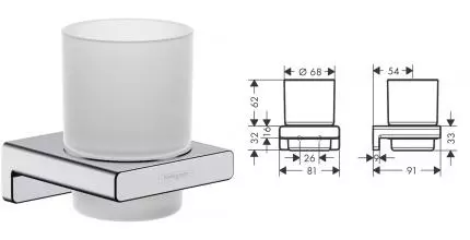 Стакан для зубных щёток «Hansgrohe» AddStoris 41749000 на стену хром