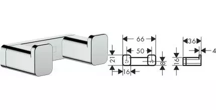 Двойной крючок «Hansgrohe» AddStoris 41755000 на стену хром