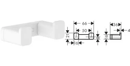 Двойной крючок «Hansgrohe» AddStoris 41755700 на стену белый матовый Двойной крючок «Hansgrohe» AddStoris 41755700 на стену белый матовый