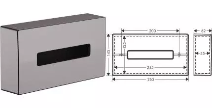 Диспенсер для салфеток «Hansgrohe» AddStoris 41774340 на стену шлифованный чёрный хром