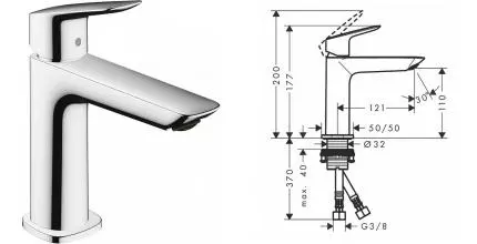 Смеситель для раковины «Hansgrohe» Logis 71253000 хром